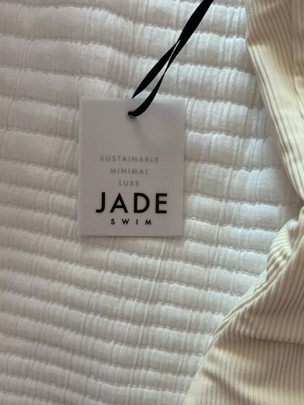 Jade Swim Cream Ribbed One-Piece Swimsuit